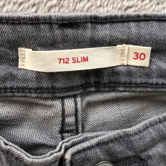 Levi's Womens Jeans Size 30 712 Slim Fit Straight Leg Gray Denim Classic Casual - Picture 3 of 15